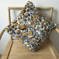 Short Faux Fur Cushion Decorative Pillow Covers Leopard Print Square Throw Pillowcase Cushion Covers for Sofa Bed Chair